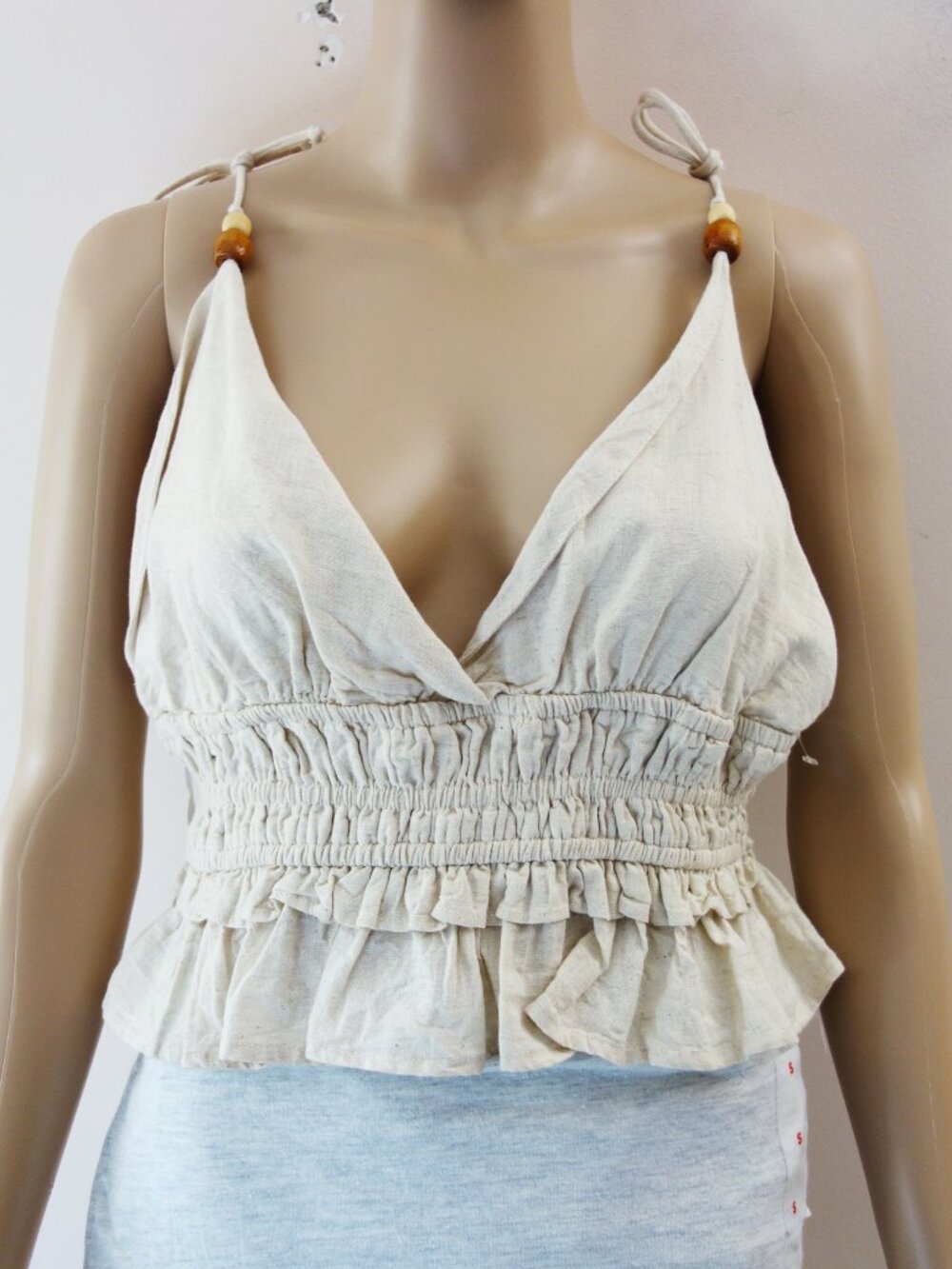 SIM & SAM Linen Cotton Blend Boho HIPPIE Summer Tank Top (XL) NWT!